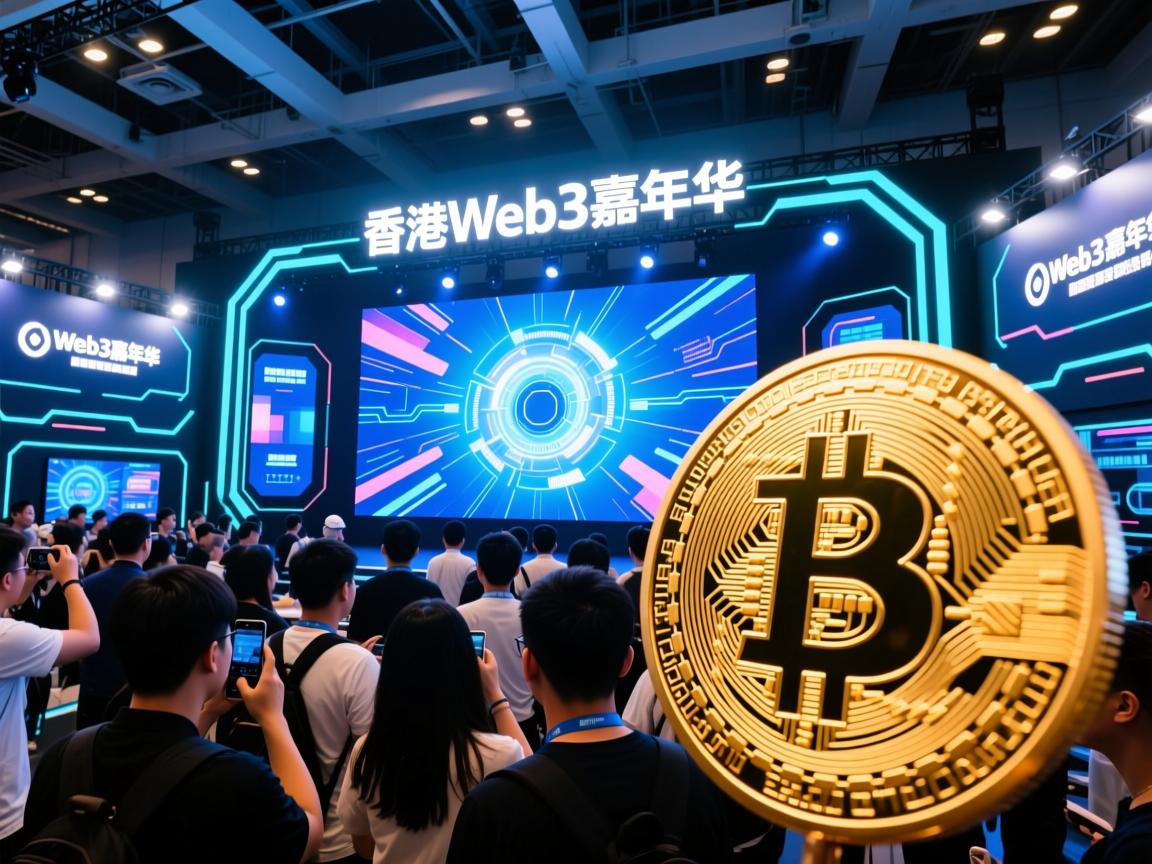 香港Web3嘉年华现场，未来科技盛宴的热闹画卷