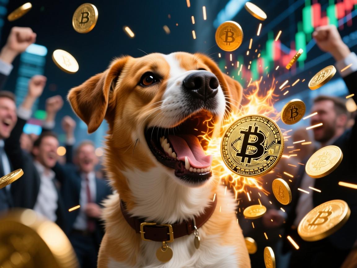 狗狗币暴涨瞬间，市场情绪沸腾，投资者狂欢图鉴